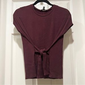 Express | Front Tie Ribbed Top | size XS